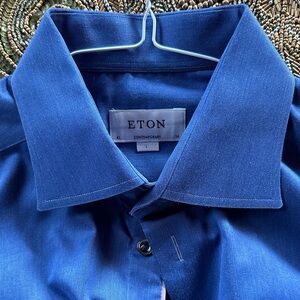 Eton Men's Classic Navy Dress Shirt L 16 - 41
